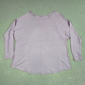 Gilligan & OMalley Lavender Stretchy Long Sleeve Pullover Lounging Top Women's L